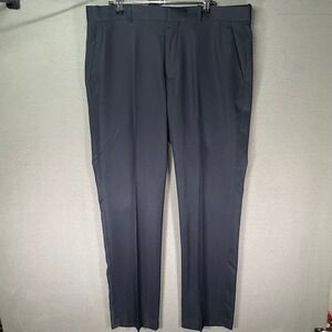 Perry Ellis Mens Dress Pants 34x34 Navy Modern Fit Flat Front Stretch